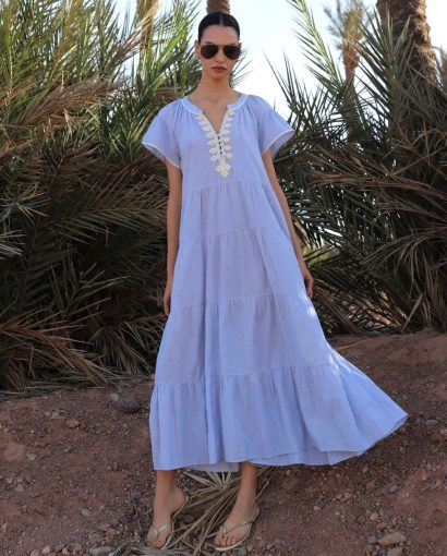 Camelia maxi dress - Blue stripes