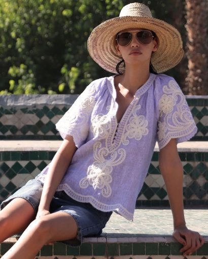 Azalea top - Blue stripes