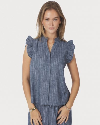 Siona emb stripe - Blue