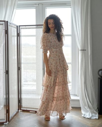 Sable Meadow printed dress - Creme