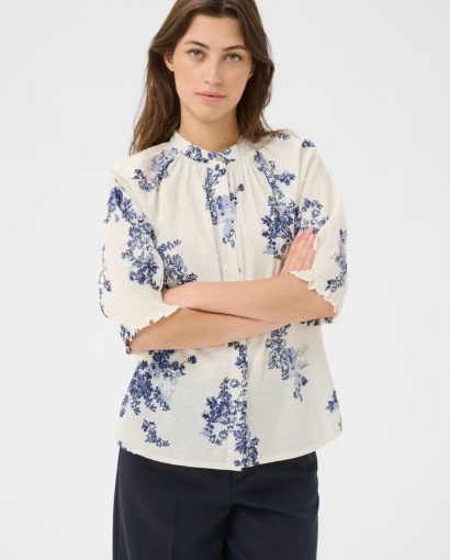 Almeras shirt - Blue shadow flower print