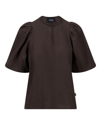 Anna linen top - Dark brown