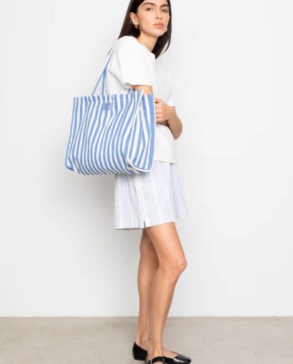 Ivy tote bag - Blue stripe