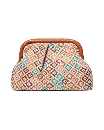 Jacquard Clutch - Brown Combo