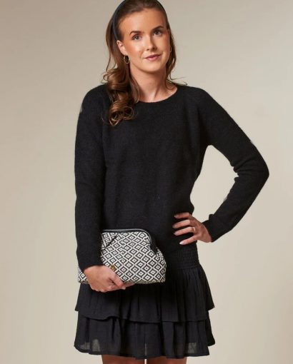Jacquard Clutch - Black combo