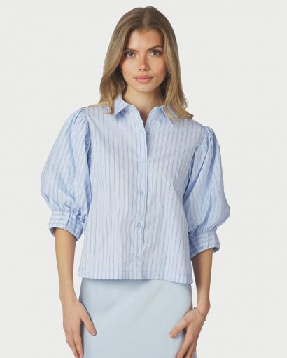 Etta stripe stone shirt - Light blue