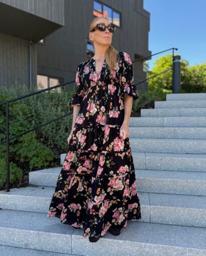 Twisted maxi dress - Midnight blossom