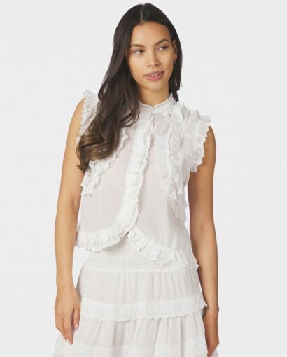 Celia Ruffle top - White