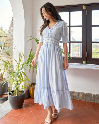 Alvina S Voile Dress - Light Blue