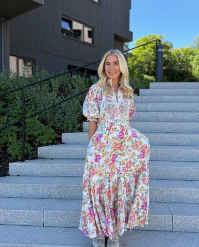 Cotton Slub Midi Dress - Flora