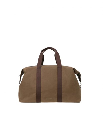 Waxed cotton weekend bag - Major brown