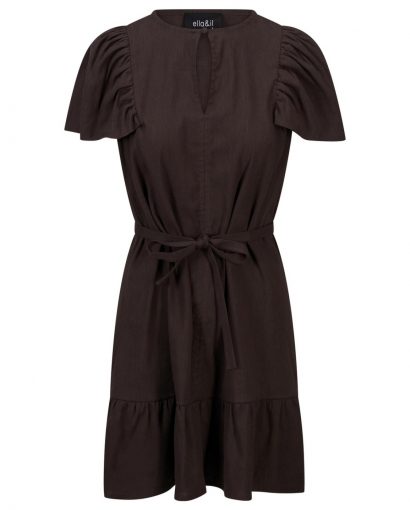 Mabel linen dress - Dark brown