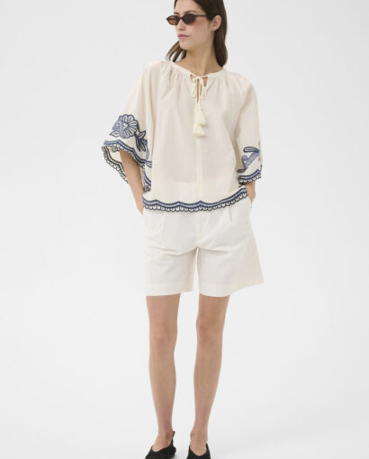 Biancha Blouse - Whisper White Blue emb