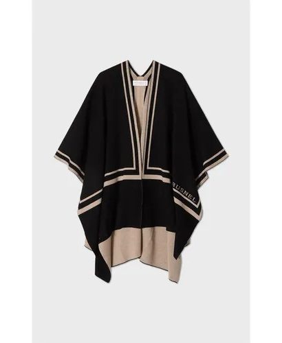 Garbo poncho - Black/Oat