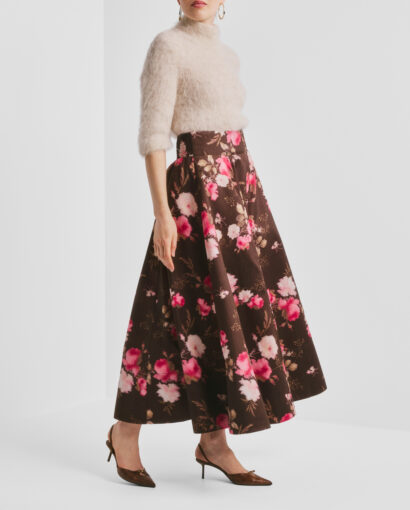 Taffeta maxi skirt - Soft bloom