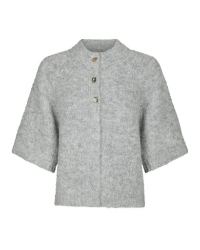 Benuta fluffy knit cardigan - Grey melange