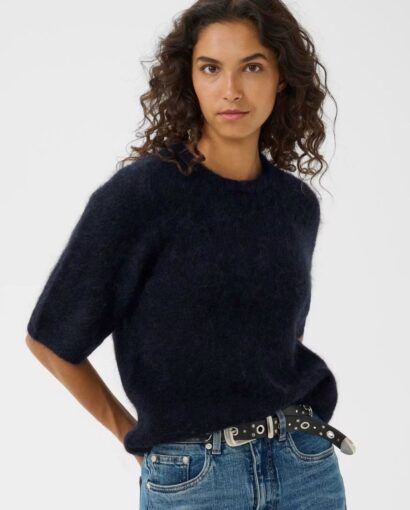 Debbie ss tee - Navy melange