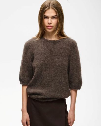 Debbie ss tee - Chestnut melange