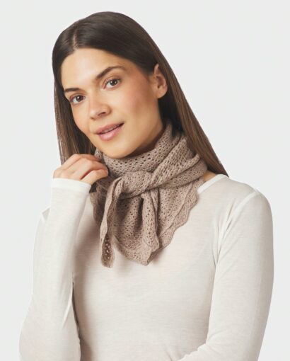 Misty medium pointelle scarf - Beige mel