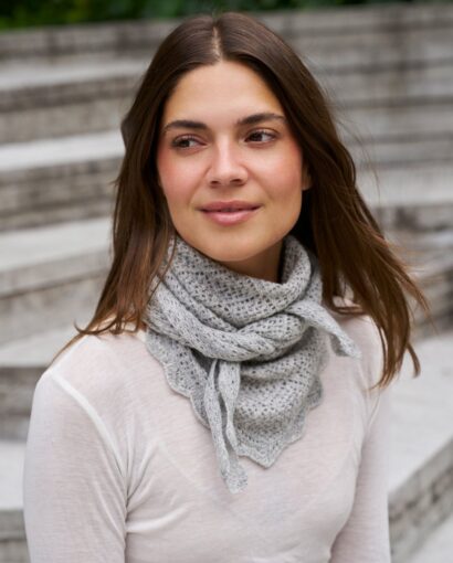 Misty medium pointelle scarf - Grey mel