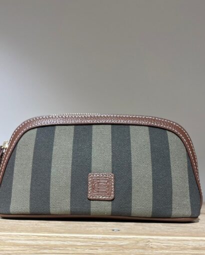 Cosmetic pouch small -  Green stripe