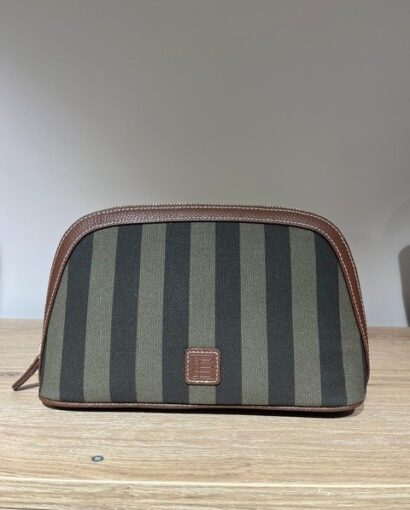 Cosmetic pouch large - Green stripe