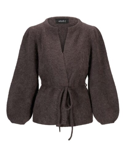 Fredrikke chunky cardigan  - Dark brown