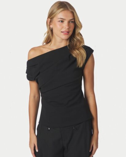 Mabelle drape top - Black
