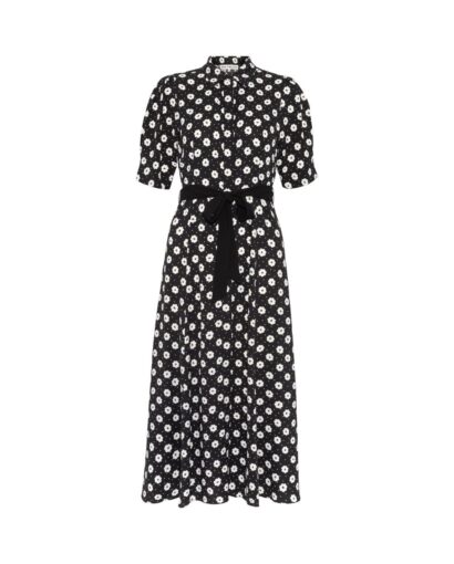 Charlotte floral dress - Creme fleur black