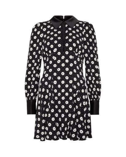 Viola floral dress - Creme fleur black