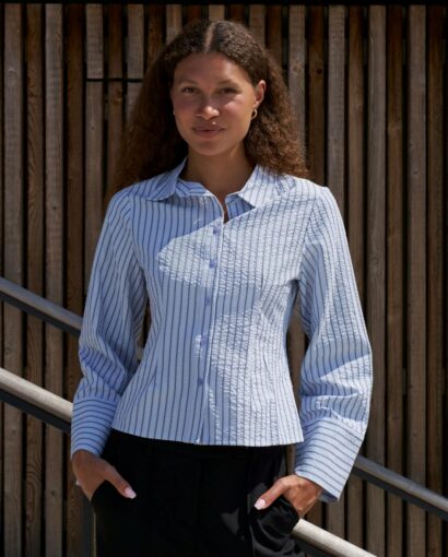 Rosa striped crepe shirt - Blue
