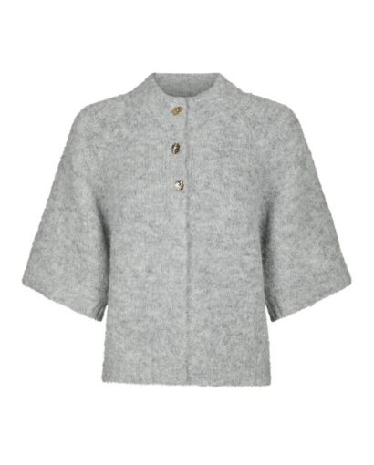 Benuta fluffy knit cardigan - Grey melange