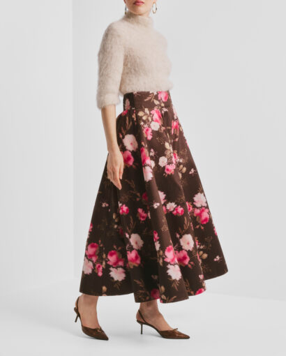 Taffeta maxi skirt - Soft bloom