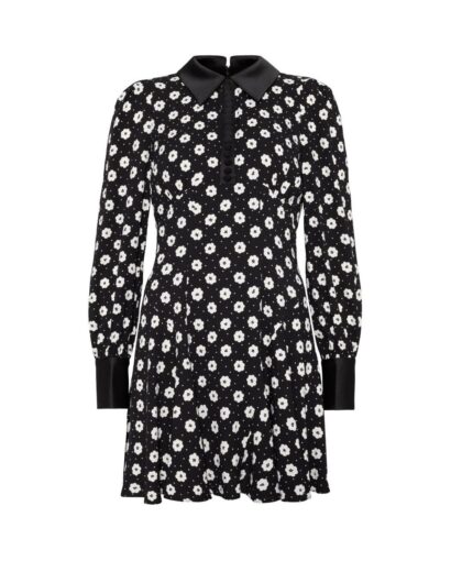 Viola floral dress - Creme fleur black