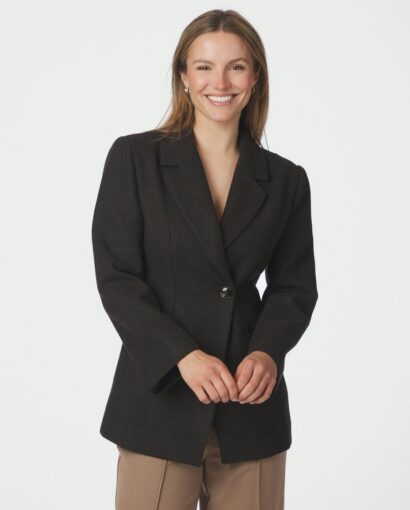 Bowie herringbone F blazer - Dark brown