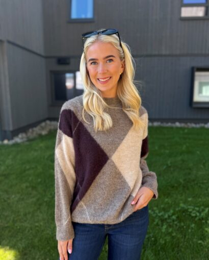 Kayne argyle sweater - Brown mel combo
