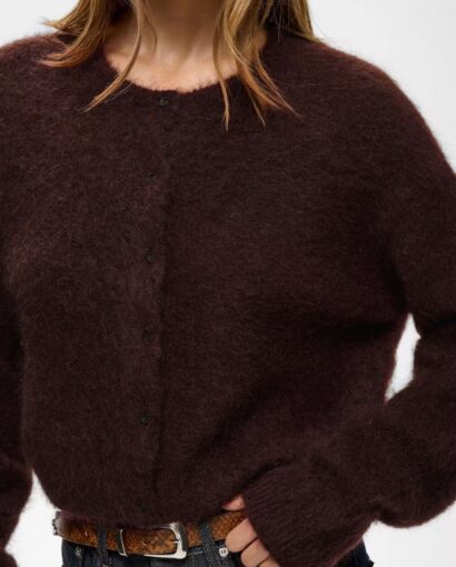 Debbie short cardigan - Plum melange