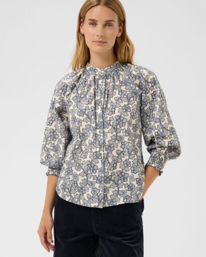 Almeri Shirt - Dark Navy Leaf