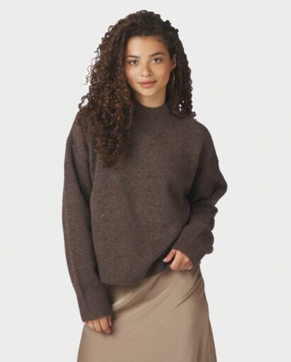 Paulina knit blouse - Brown melange