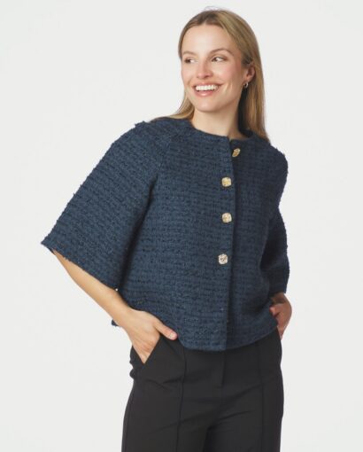 Rosella Boucle Mini Jacket  - Marine