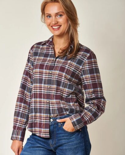 Arc Modern Tartan Shirts - Burgundy