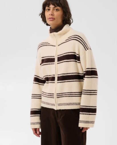 Camiria pullover - Offwhite/brown stripe