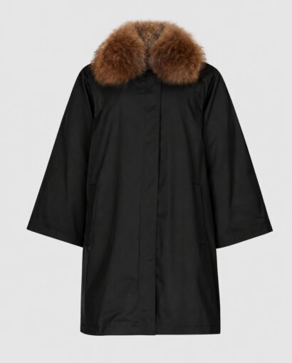 Padded A-line parka - Black