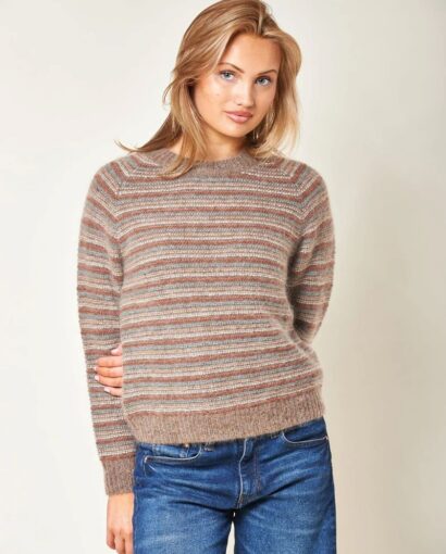 Maddox stripe - Brown melange combo