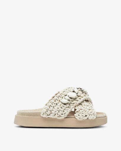 Woven stones sandal - Ivory