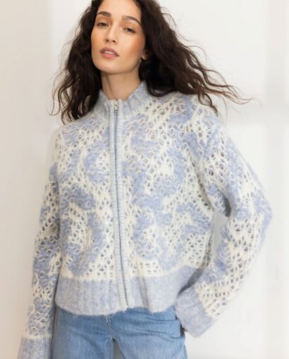 Briana zip knit - Light blue