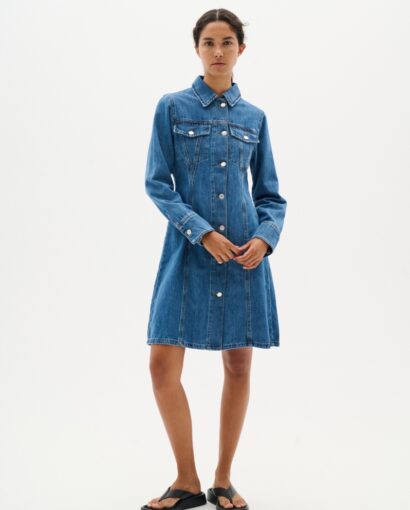 Sophina Short Dress - Washed Denim