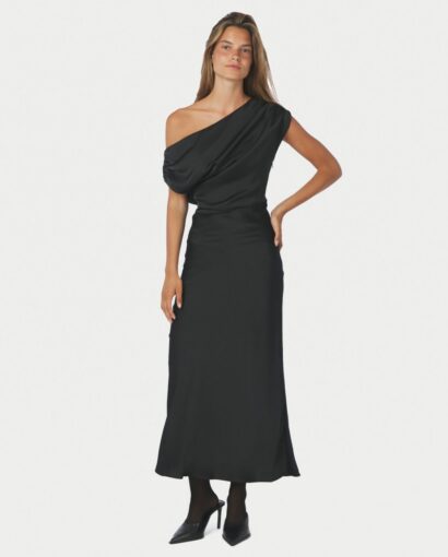 Lilith heavy sateen dress - Black