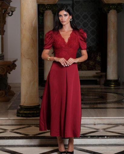 Francis Midi Dress - Red