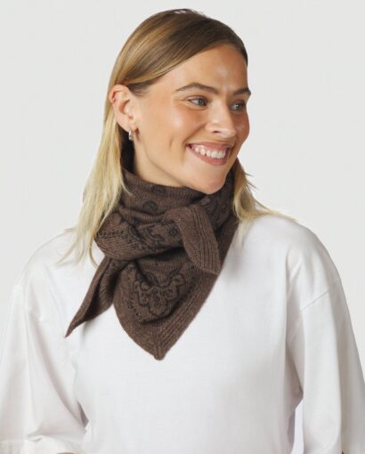 Lolana Paisley knit scarf - Brown